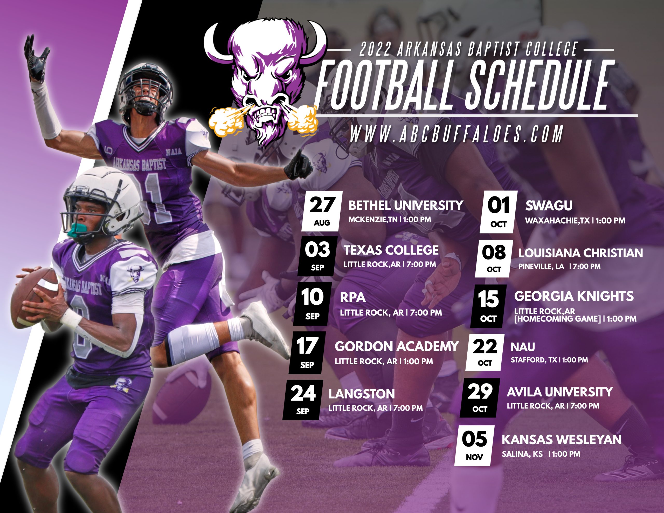 ABC FOOTBALL SCHEDULE 2022 Arkansas Baptist College